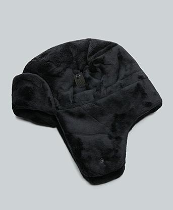 Dripmade Faux Fur Trapper Hat in Black
