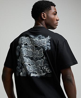 Dripmade Paid in Full T-Shirt in Black / Grey