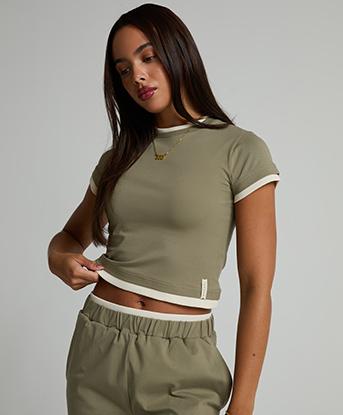 Forena Womens Comfelle Layered Slim T-Shirt in Mystic Kelp