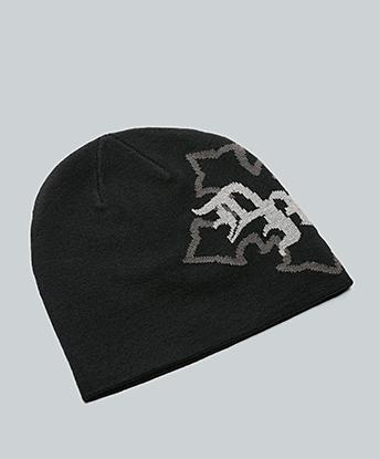 Dripmade Sacred No Cuff Beanie in Black / Charcoal / Grey