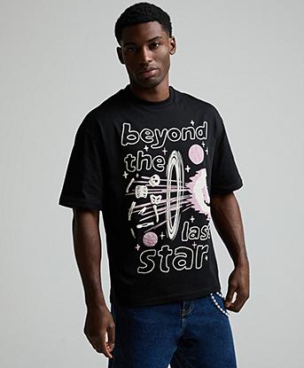 Epic Kid Last Star T-Shirt in Black / Portique / Pink