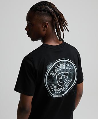 Zavetti Canada Verglas Regular Fit Graphic T-Shirt in Black