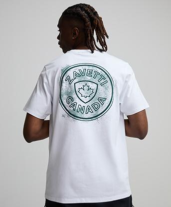 Zavetti Canada Verglas Regular Fit Graphic T-Shirt in Optic White