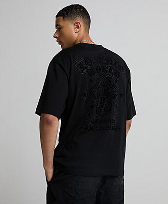 Lorenzo Vinci Rhinestone T-Shirt in Black