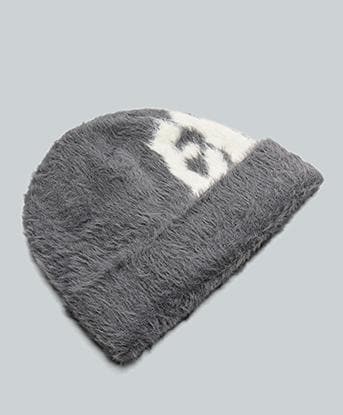 Epic Kid Cloud Fluffy Knit Beanie in Urban Charcoal / Cloud White