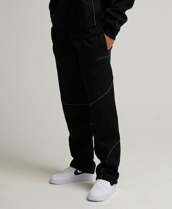 Dripmade Extreme Fleece Baggy Open Hem Jogger in Black