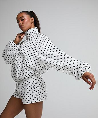 Cernucci Womens Polka Dot Jacket in White / Black