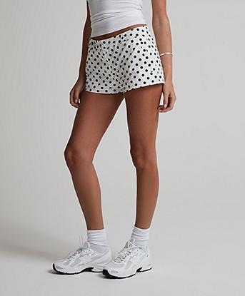 Cernucci Womens Polka Dot Mini Short in White / Black
