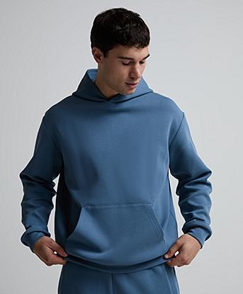 CAPO Jersey Interlock Overhead Hoodie in Steel Blue