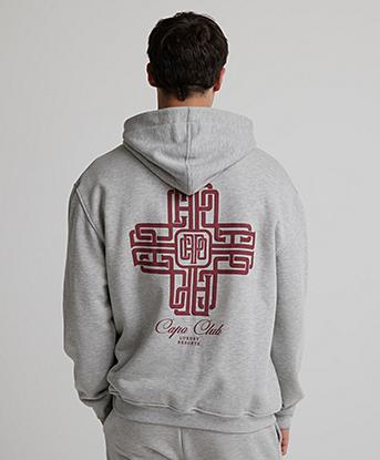 Grey Marl / Burgundy