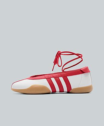adidas Originals Womens Taekwondo Mei Ballet Trainer in Footwear White / Better Scarlet / Gum 3