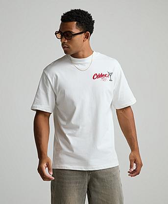 Celebre Waiter Graphic T-Shirt in Chiffon White