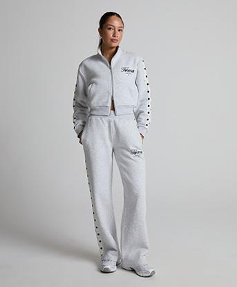 Forena Womens Iconic Dot Loose Jogger in Grey Marl