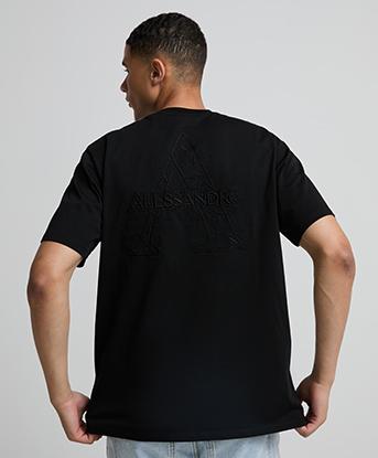 Alessandro Zavetti Multi Stitch T-Shirt in Black