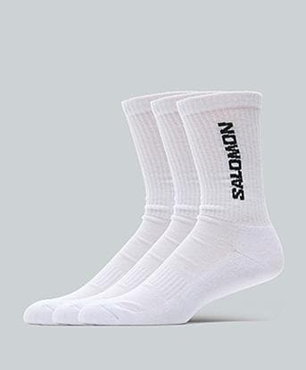 Salomon Everyday 3-Pack Crew Sock in White / White / White